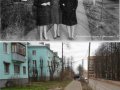 Сравнительная фотография. Улица Спортивная с разницей в 50 лет, 1960-е и 2012 год