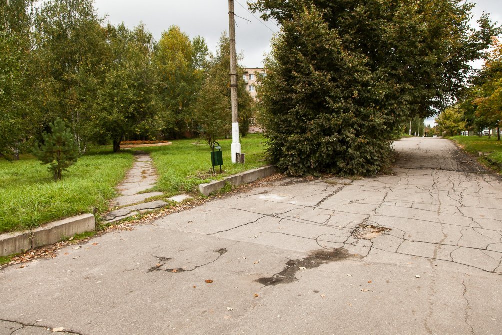 Пешеходная аллея на проспекте Испытателей, сентябрь 2013 года