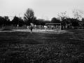 Футбольное поле, на заднем плане идет строительства дома №9, конец 70-х годов