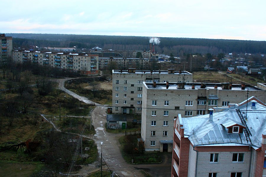 Вид на дома на улице Морозова, декабрь 2006 года