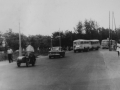 Колонна автобусов около Площади Победы, 1970-е годы