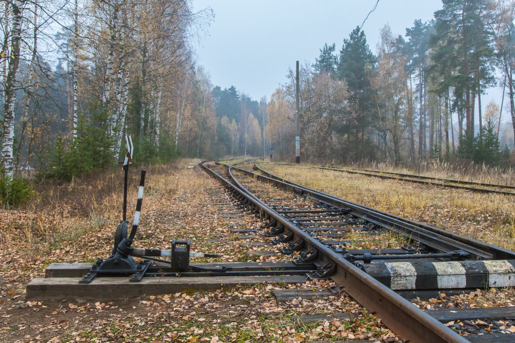 Железнодорожный разъезд около поселка УКС, октябрь 2015 года
