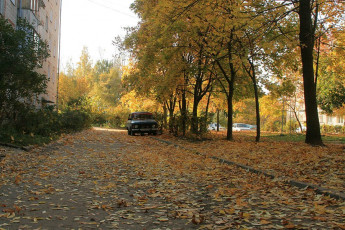 Улица Дачная, осень во дворе, 2007 год