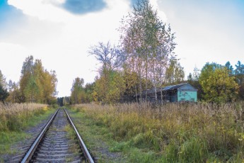 Железная дорога в Красноармейске, октябрь 2017 года
