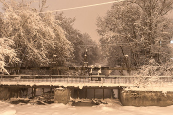 Мост у Плотины, улица Чкалова, февраль 2018 года
