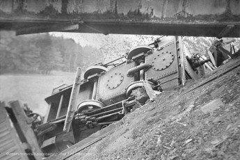 Сходы с рельс на узкоколейной дороге — привычное дело, 1923 год, авария на линии «на болото» у моста через реку Плакса